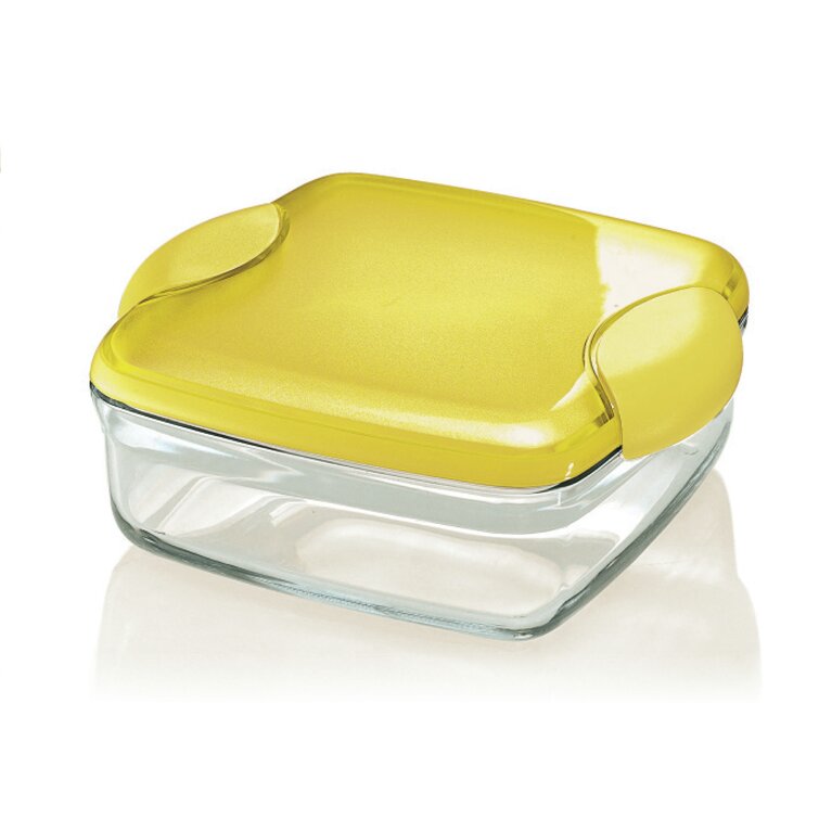 Guzzini Latina Acrylic Small Airtight 22 oz. Food Storage Container, Yellow