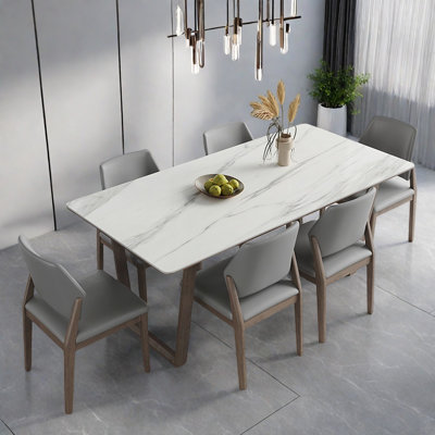 Rectangular modern simple family dining table set