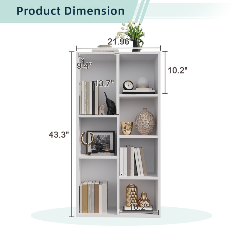 Stackable Cube Storage Design Ebern Designs White Cube Bookshelf – Stackable Wooden Storage Organizer ...