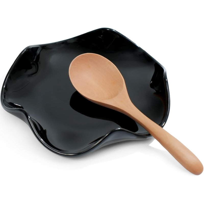 Porte-cuillère en céramique de 5,3 pouces pour comptoir de cuisine, support de louche à café, support à ustensiles pour la cuisson