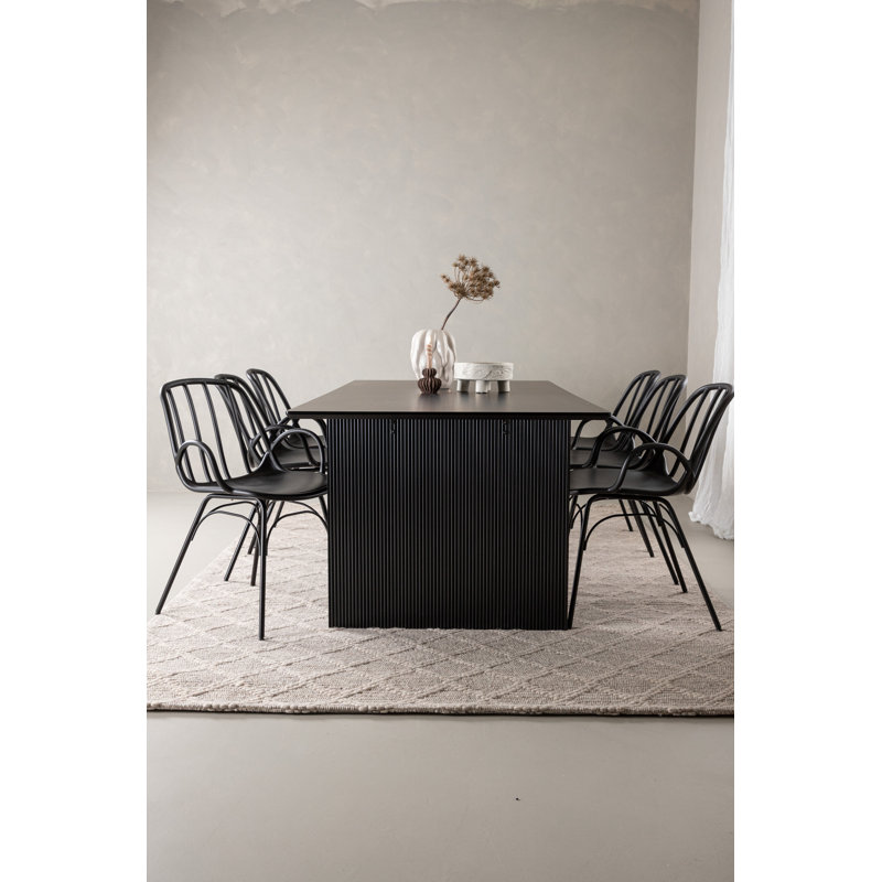 Lansdale 6 - Person Dining Set, Black, Black