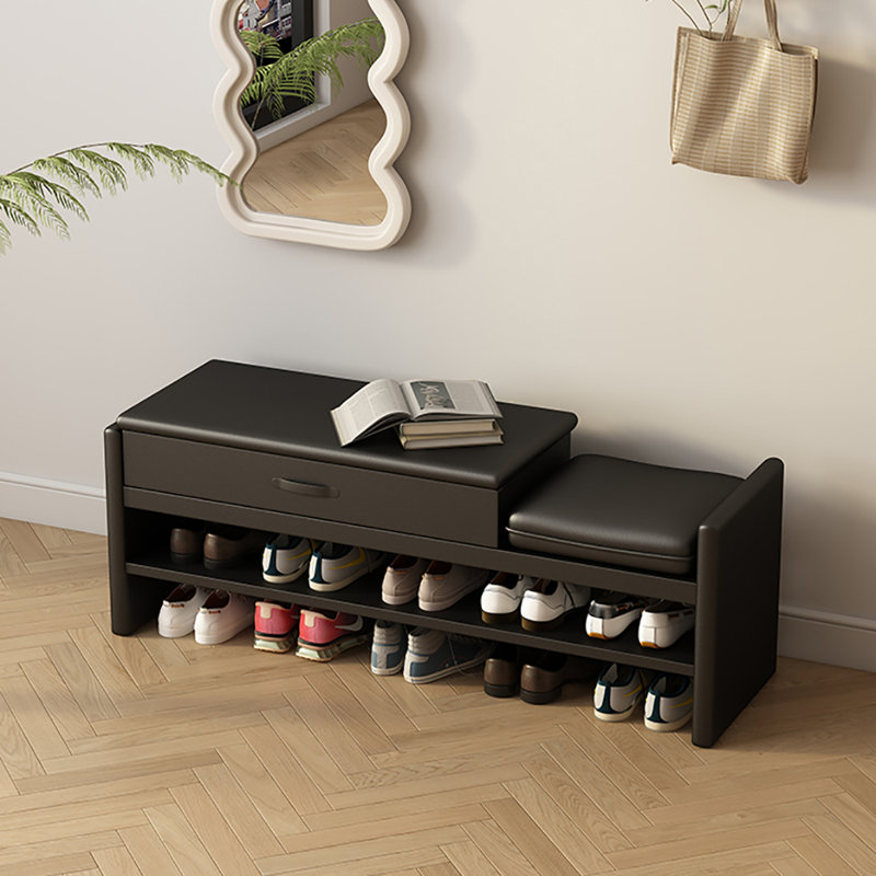 47.2in Shoe Storage Bench, Black