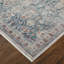 Tapis bleu / ivoire rectangulaire en polyester 4 pi x 6 pi fabriqué à la machine-97468390