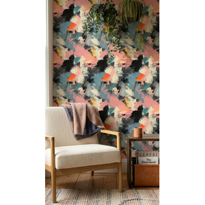 Abstract Wallpaper Painterly Texture Removable Palette Knife Strokes Wall Double Roll