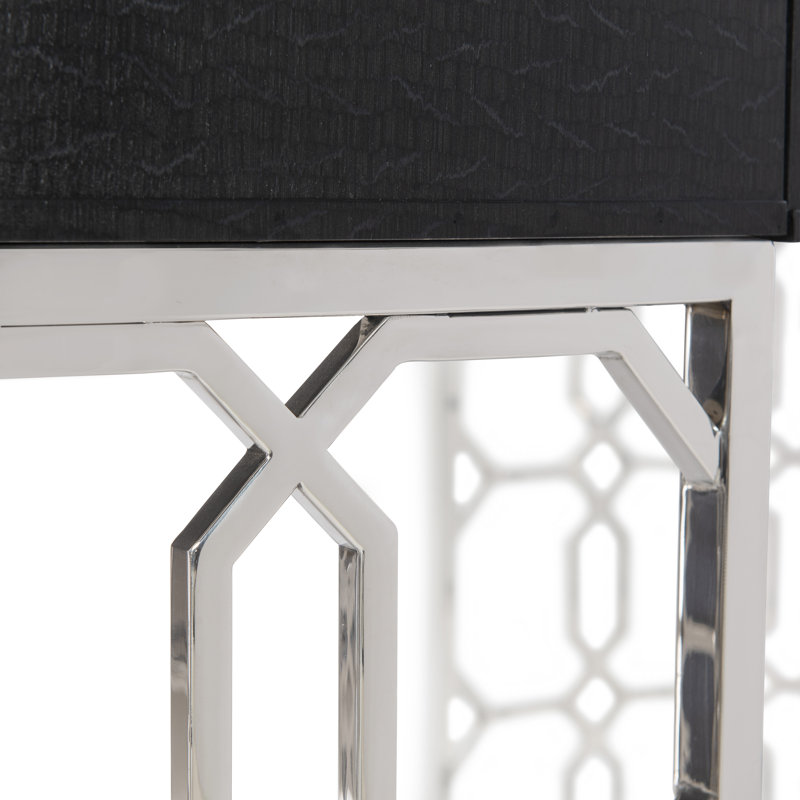 Black Wood Transitional Writing Desk with Drawer