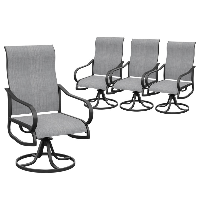 Fauteuil de patio pivotant Jeovoni, Gris clair