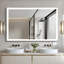 Miroir de salle de bain 48 po x 32 po à DEL, cadre en aluminium avec lumières biseautées à angle biseauté à 45 °, 3 couleurs, antibuée, convenant à une décoration moderne