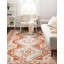 Tapis oriental en terre cuite / ivoire-1493953493