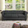 Gilles 82" Linen Rolled Arm Chesterield Sofa