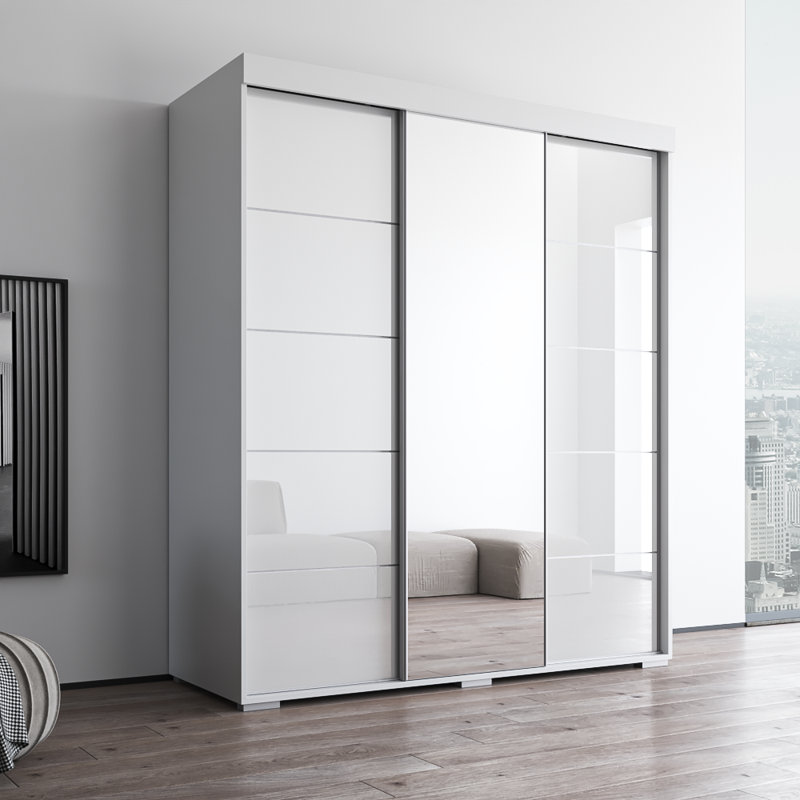 Armoire blanche 71 "avec miroir Aria, Blanc