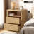Nightstand With Charging Station And Led Light, 2 Storage Drawer And Open Shelf, Modern Bedside Table For Small Space, For Bedroom, Living Room, Natural-119987938