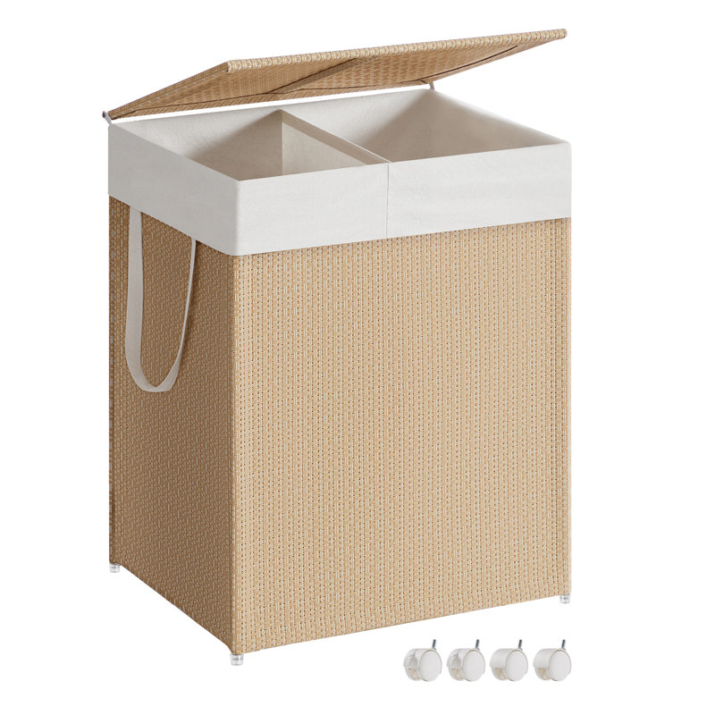 Rolling Laundry Hamper with Handles, 65cm H x 46.5cm W x 37.5cm D