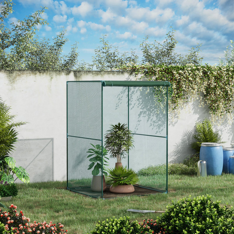 4' X Backyard Crop Protection Enclosure, - , Zippered Door, Strong Steel Frame, Mesh For Plant Security Tent, Access, To Plants From Intruders & Weather