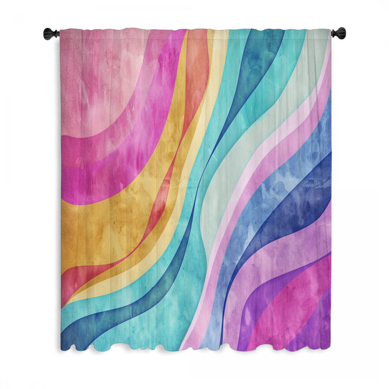 Rideaux abstraits, voilages et voilages abstraits - 1 panneau, L 50 po x L 96 po
