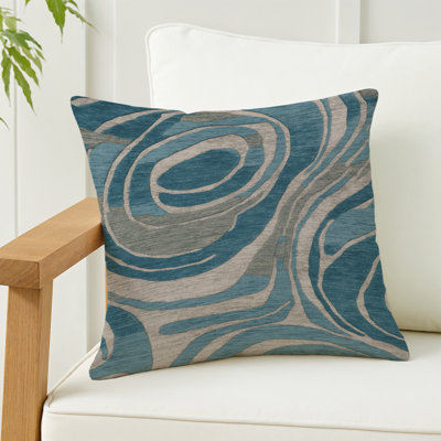 Coussin décoratif à carreaux brun intérieur et extérieur
