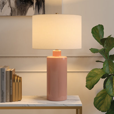 Lunara 25" Tall Ceramic Table Lamp with Fabric Shade