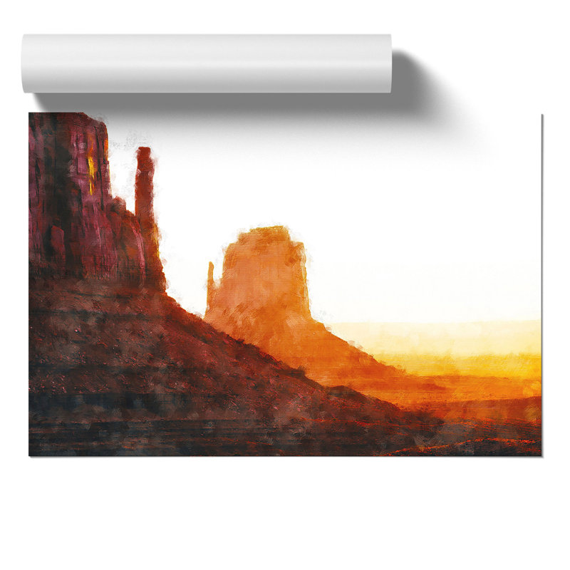 Monument Valley Canyon in California Painting - Frameless Print, 42cm H x 59cm W x 0.1cm D
