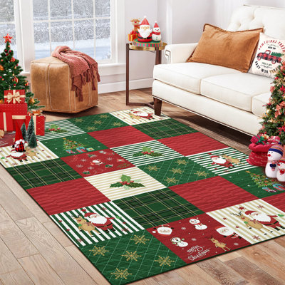 Floral Linen Area Rug