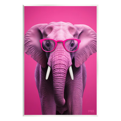 Art sur plaque d'éléphant rose vif par RB