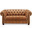 Causeuse Chesterfield en cuir fleur Mellville