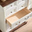 Commode à tiroirs pour chambre à coucher avec base en bois et bordure montante, commode rustique en bois, commode de rangement
