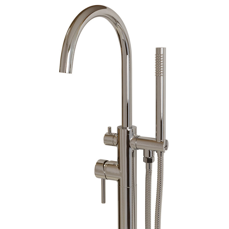 Cigno Tub Filler with Diverter, Polished Nickel