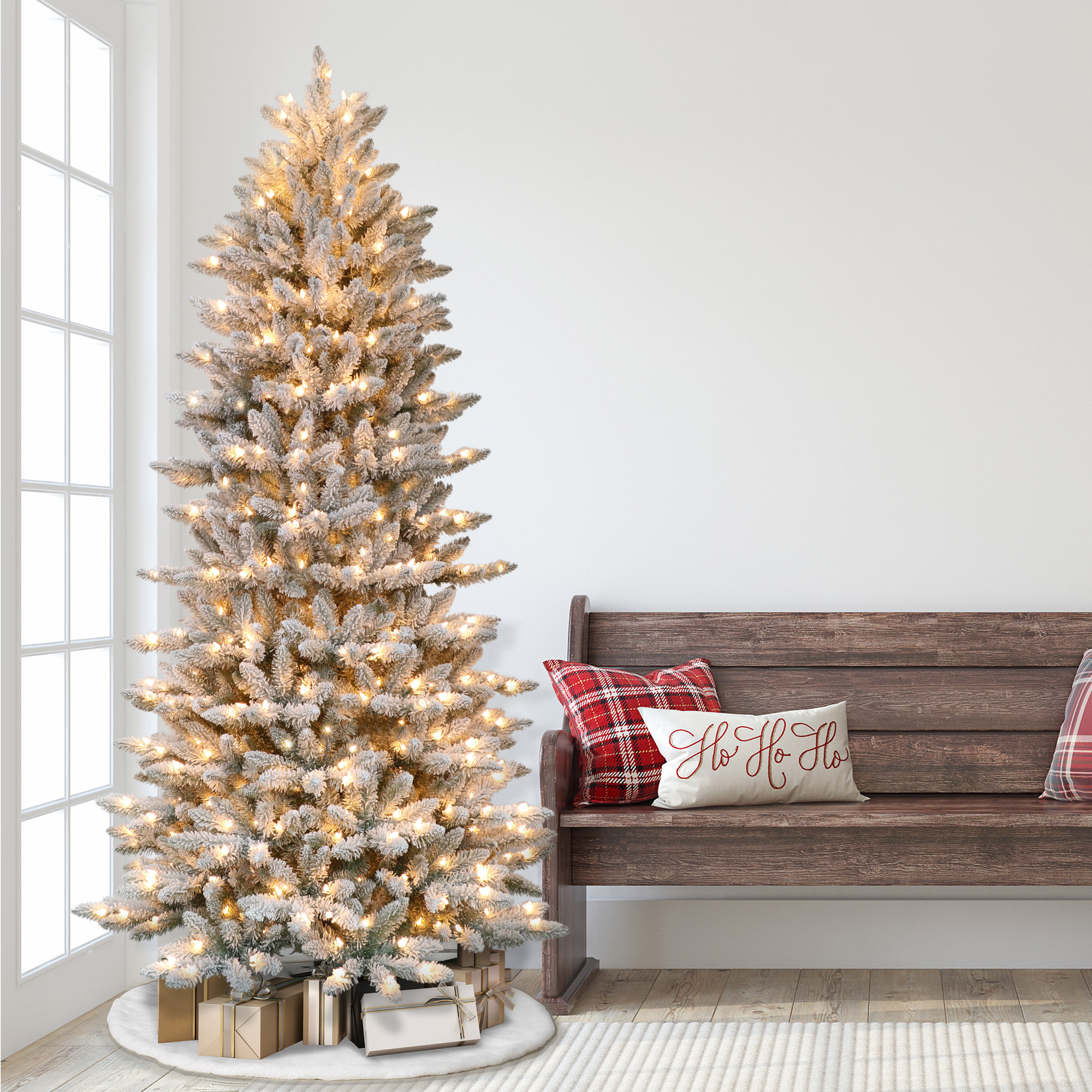 Lighted Artificial Fir Christmas Tree, 6.5'