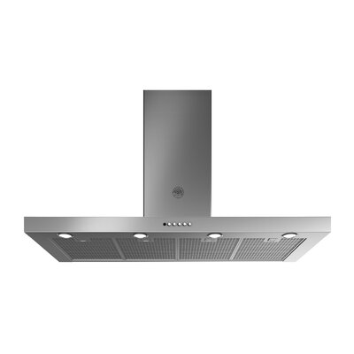 50â Bertazzoni 600 CFM Ducted Wall Mount Range Hood in Stainless Steel with Nightlight Remote Control Included -  KT48XT