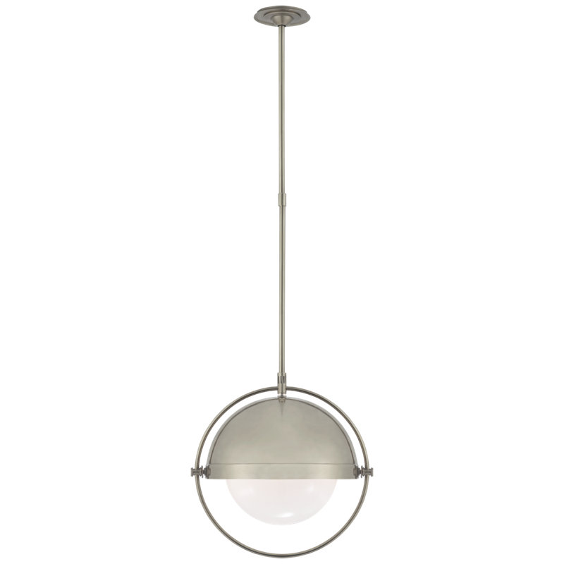 Thomas O'Brien Decca 1 - Light Pendant, 20.5" H x 19.75" W x 19.75" D, Antique Nickel