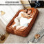 Nouveau lit double pour chien/humain, style paresseux, avec coussin moelleux en chenille orange, idéal pour travailler dans le salon.