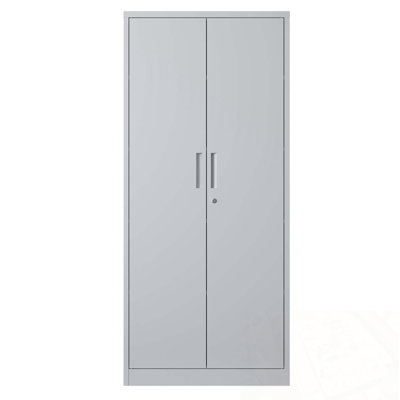 Armoire de rangement en métal avec portes et 3 tablettes réglables