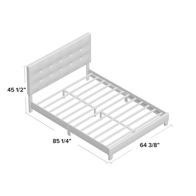 Carlester Upholstered Platform Bed, Twin, Glacier