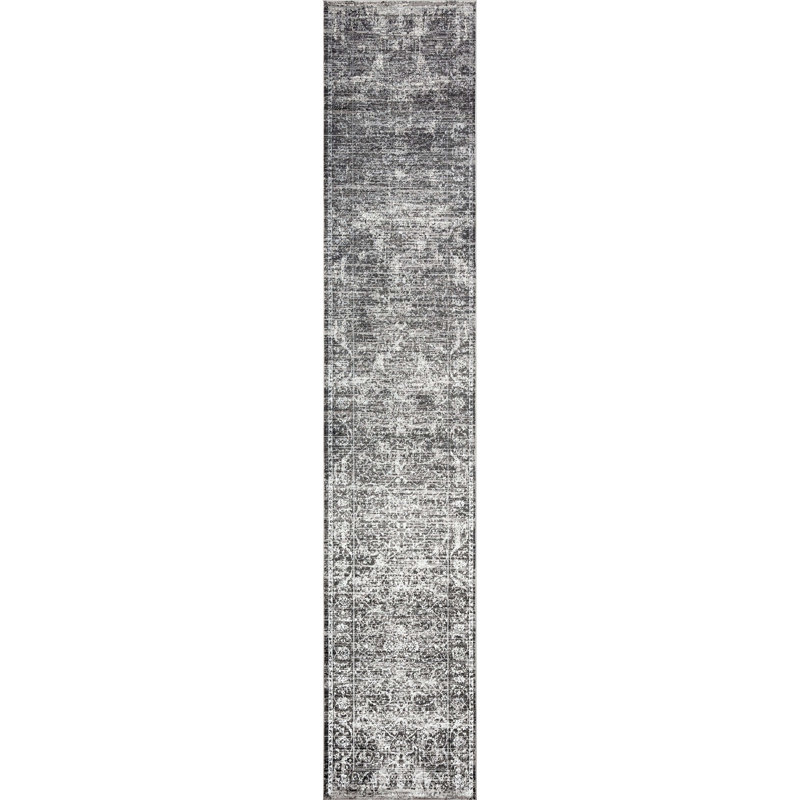 Tapis floral en polypropylène tissé à la machine Iride, Tapis de couloir 2 pi 7 po x 13 pi