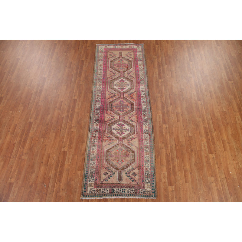 Distressed Wool   Runner Rug 4x10