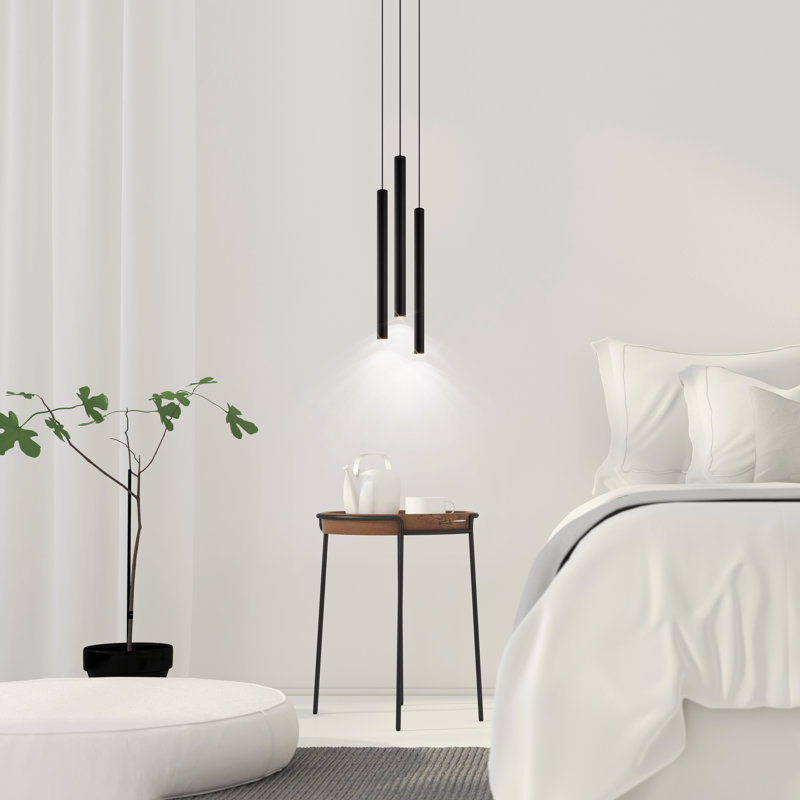 Luminaire suspendu cylindrique à 1 lumière DEL Chaniah, DEL, H 23,62 po x l 1,57 po x P 1,57 po