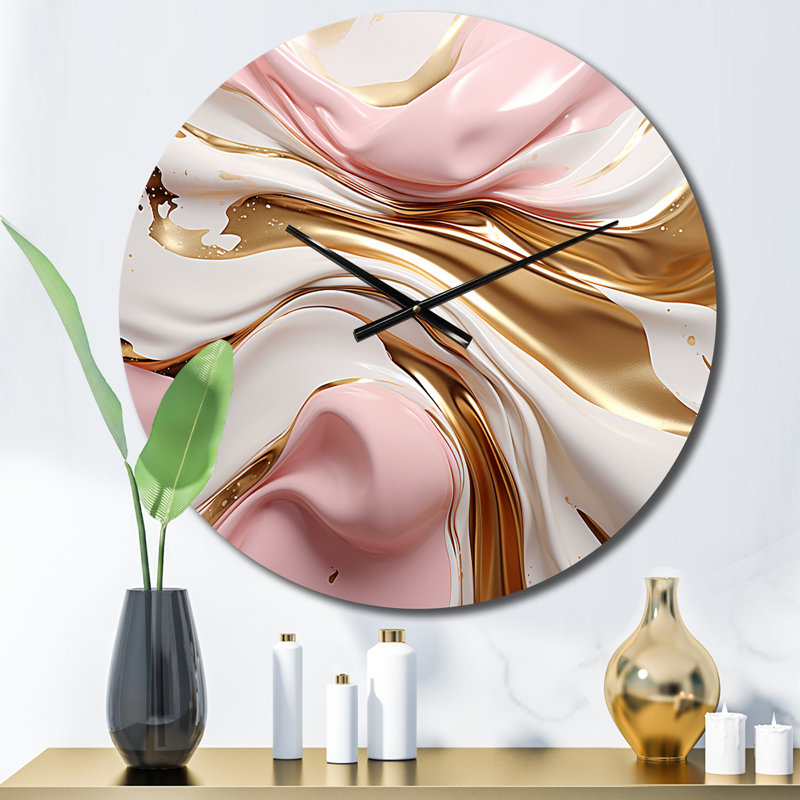 Horloge murale rose et or, Petit