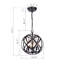 Luminaire suspendu sphère unique 3 lumières Hannon