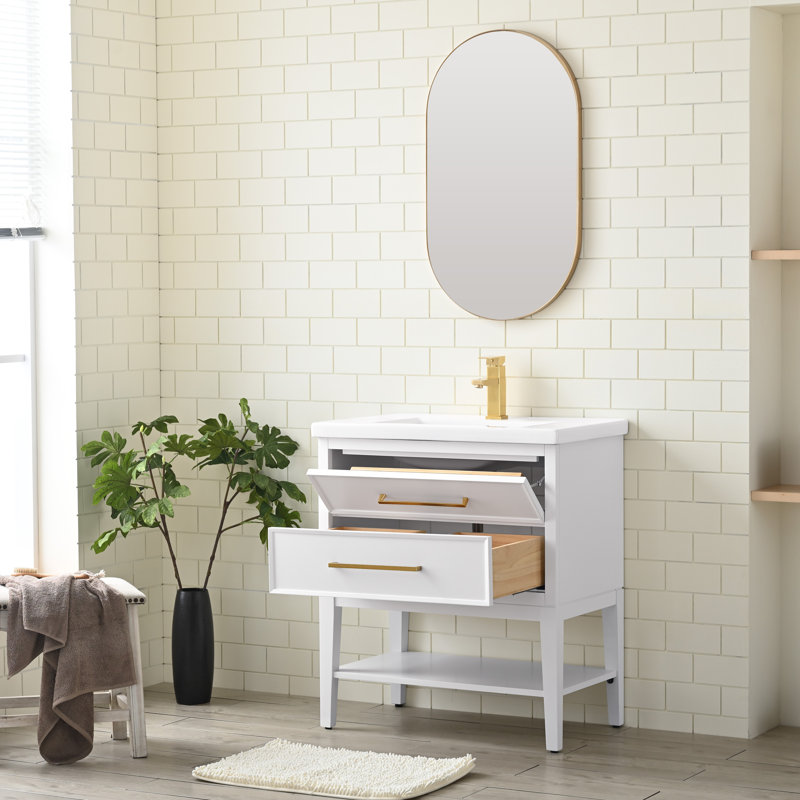 Ensemble de meuble-lavabo simple 30,13 po Brodnax, Blanc