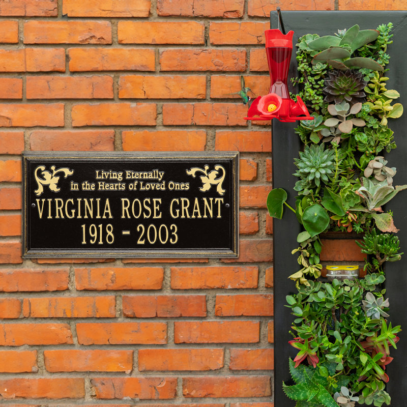 Wilmington 'Living Eternally' Memorial Plaque, Yes, Black/Gold