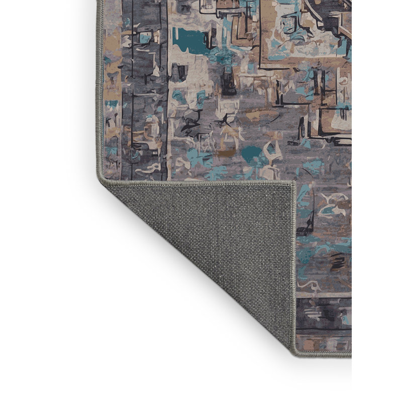 Tapis gris soyeux et moelleux, Rectangle 2 pi x 3 pi