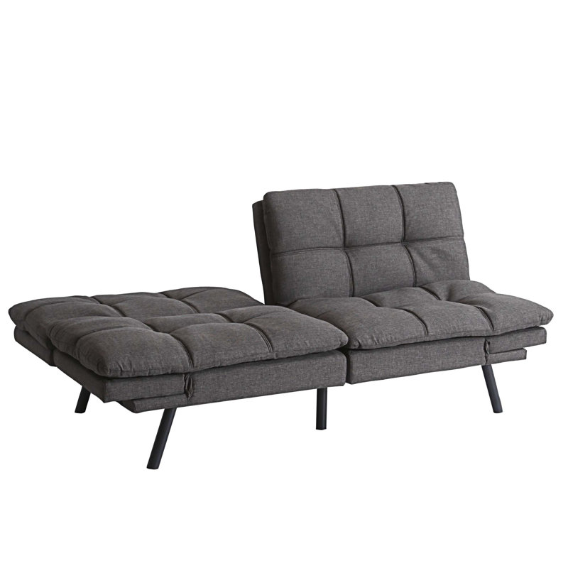 Canapé-lit Kaiyla, Tissu gris foncé