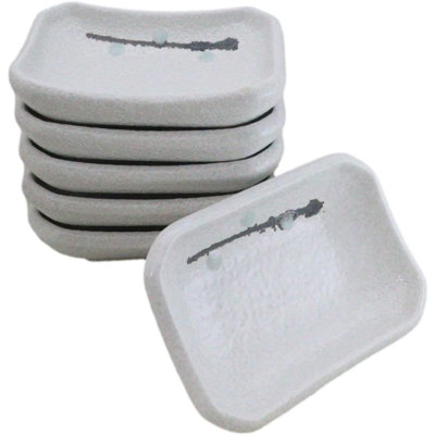 Pack Of 6 Yukino Hana Collection Rectangle Condiment Sauce Dishes 2Oz