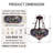 3 - Light 17" Baroque Dragonfly Dimmable Inverted Pendant Light (Include 3 Warm Bulbs, Not Dimmable)