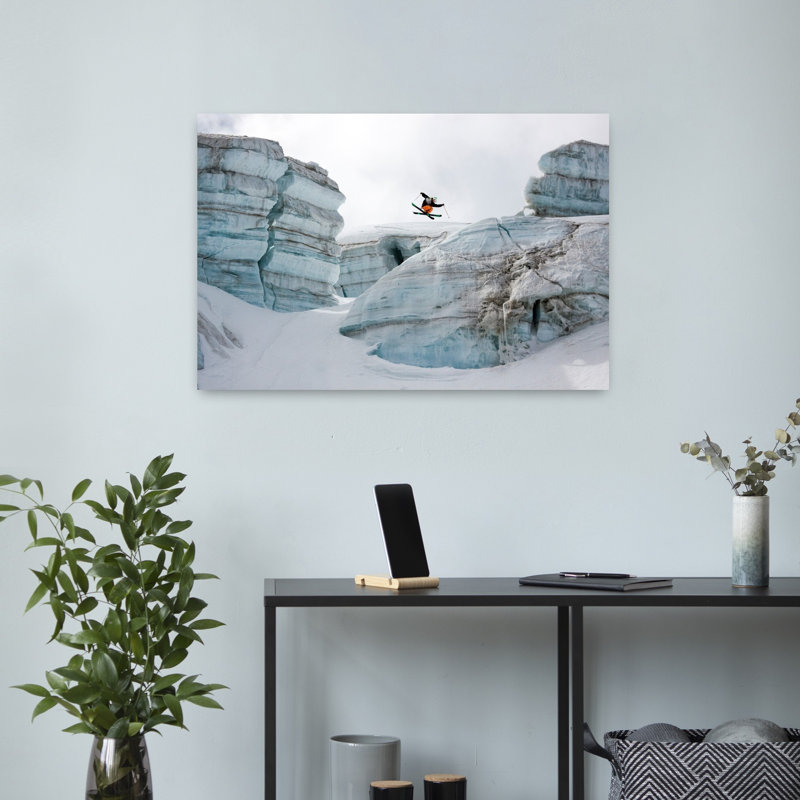 Art contemporain contemporain, paysage de montagne abstrait, H 16 po x l 24 po