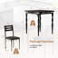Ensemble de table de salle à manger 3 pièces avec 2 chaises rembourrées, table de cuisine et ensemble de chaises avec pieds en spirale décoratifs en métal pour les petits espaces