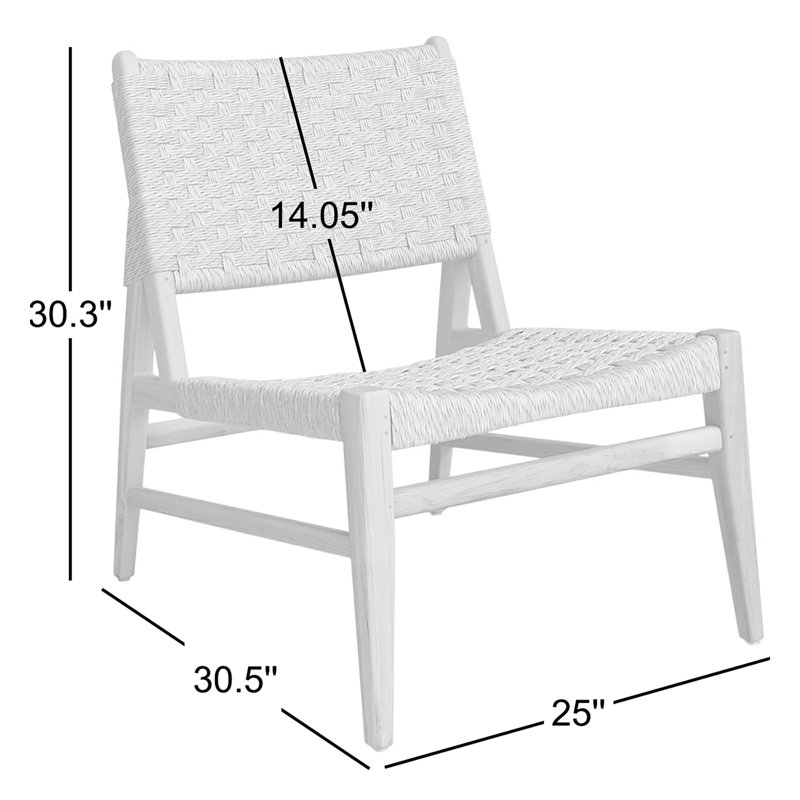 Mable Outdoor Teak Upholstered Occasional Chair, Natural