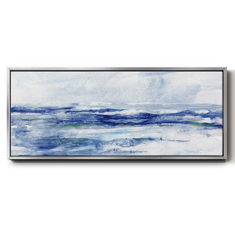 Soft Ocean Waters II- Framed Canvas, 24" H x 60" W