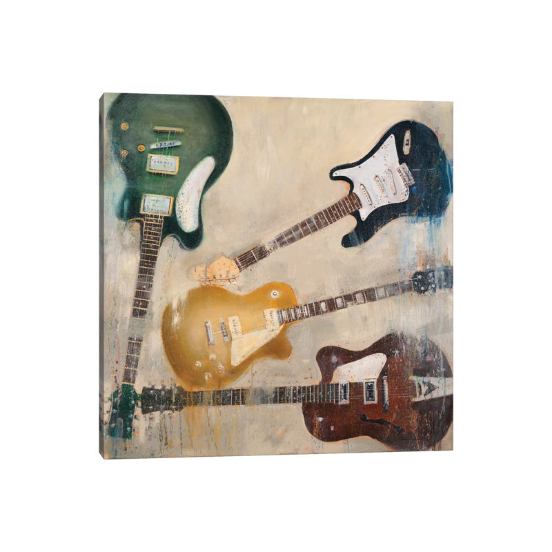 Guitars II by Joseph Cates - Wrapped Canvas Painting, 30.48 cm H x 30.48 cm W