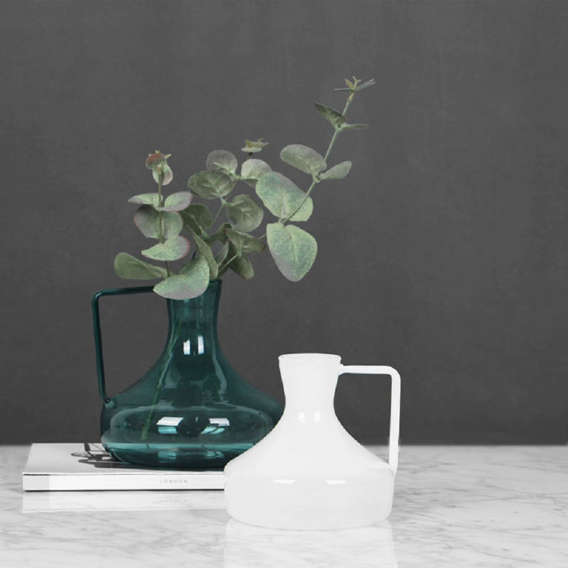 Vase de table en verre Schock, H 4,9 po x l 5,3 po x P 5,3 po, Vert