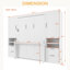 Lit escamotable double pleine grandeur avec placard, tiroirs et tablettes-401623150